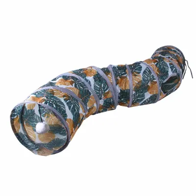printed cat tunnel S Printed Cat Tunnel Foldable S Shape Pet Play Tube