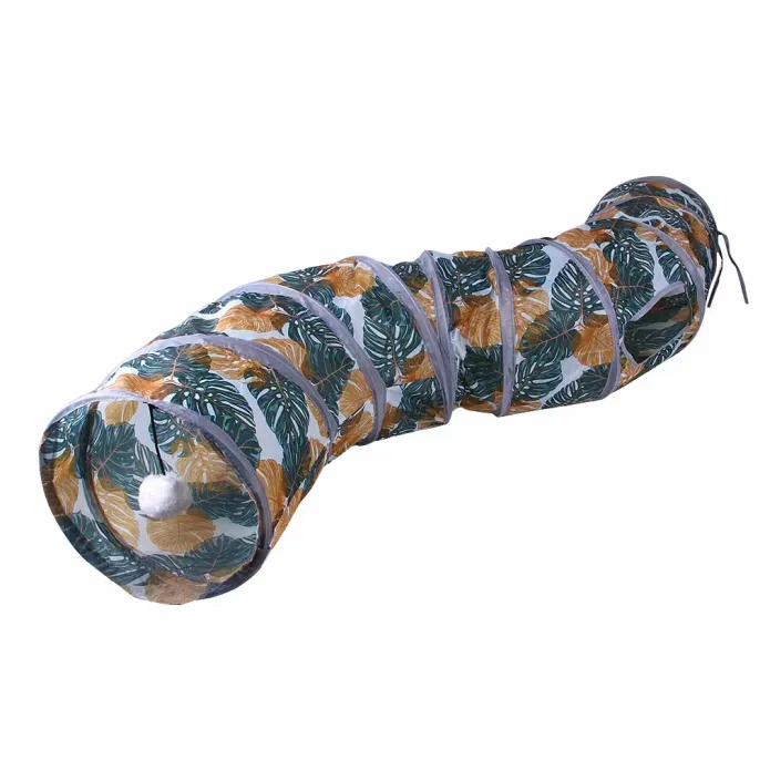 printed cat tunnel S Printed Cat Tunnel Foldable S Shape Pet Play Tube