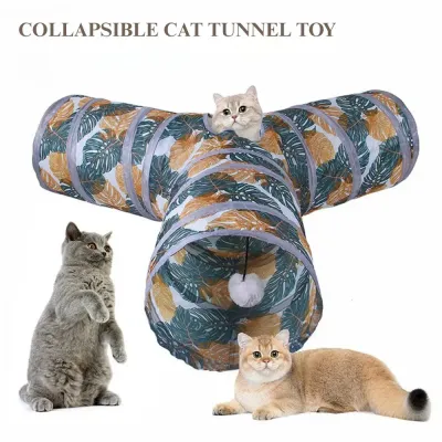 foldable printed cat tunnel Y Printed Cat Tunnel Foldable Y Shape Pet Play Tube