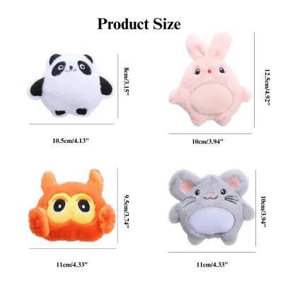 interactive catnip crinkle toy Cartoon Catnip Crinkle Toy Plush Pet Play Rabbit Mouse Owl Bear