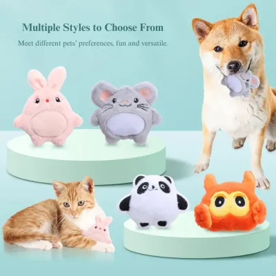 funny catnip plush toy Cartoon Catnip Crinkle Toy Plush Pet Play Rabbit Mouse Owl Bear