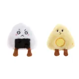 Plush Breakfast Pet Toy Durable Chew Cat Dog Play Bread Cheese Egg Riceball