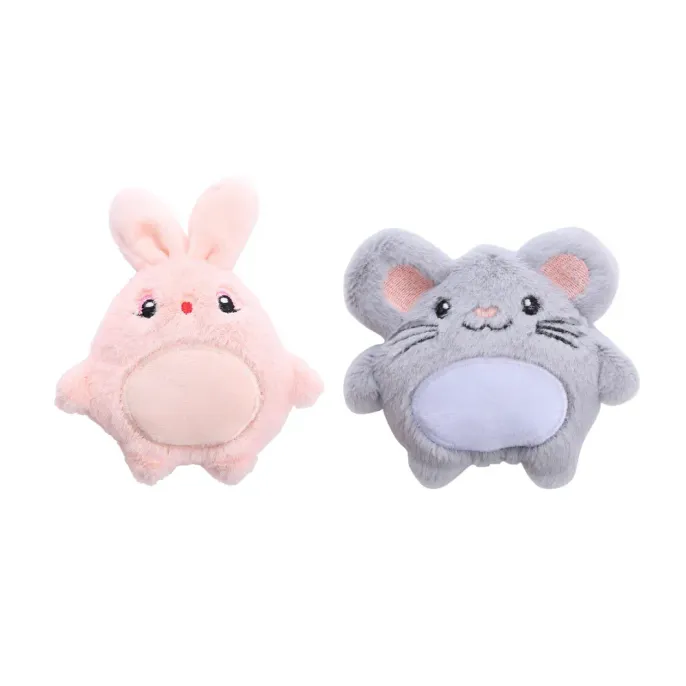 Cartoon Catnip Crinkle Toy Plush Pet Play Rabbit Mouse Owl Bear