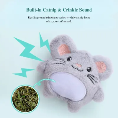 pet toy animal plush Cartoon Catnip Crinkle Toy Plush Pet Play Rabbit Mouse Owl Bear