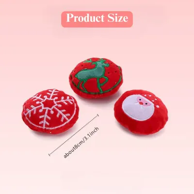Santa cat toy plush Christmas Plush Cat Toy Catnip Crinkle Pet Play Santa Snowflake Reindeer
