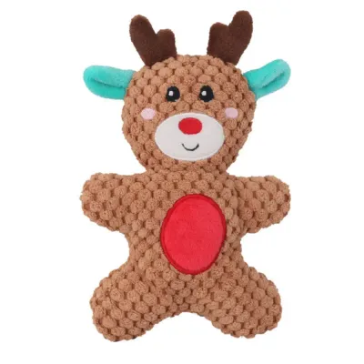 dog squeaky Christmas toy Christmas Dog Toy Plush Squeaky Pet Play Santa Reindeer Gingerbread