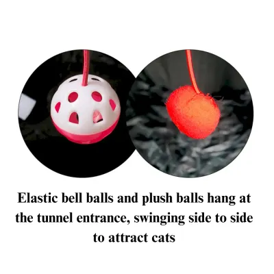 Cat Tunnel Toy Foldable Interactive Rainbow Combination Play Tube