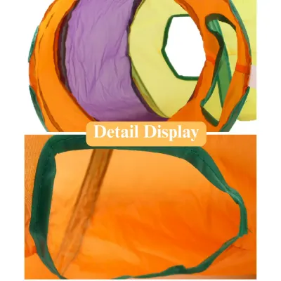 interactive cat toy tunnel Cat Tunnel Toy Foldable L Shape Rainbow Connectable Play Tube