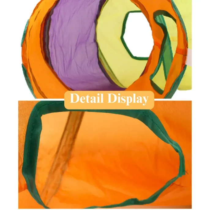 interactive cat toy tunnel Cat Tunnel Toy Foldable L Shape Rainbow Connectable Play Tube