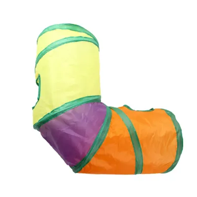 L shape cat tunnel Cat Tunnel Toy Foldable L Shape Rainbow Connectable Play Tube
