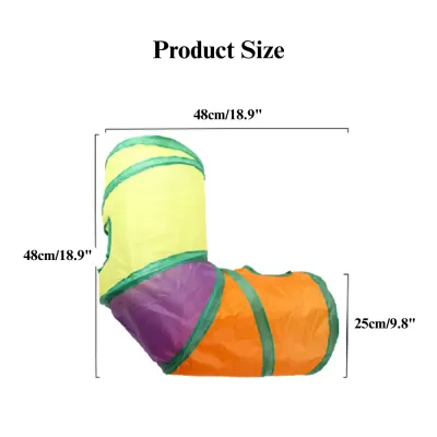 rainbow cat tunnel toy Cat Tunnel Toy Foldable L Shape Rainbow Connectable Play Tube