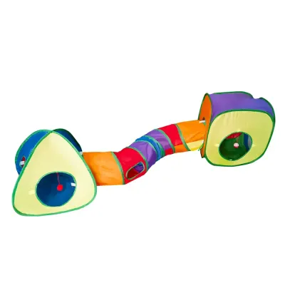 Cat Tunnel Toy Foldable Interactive Rainbow Combination Play Tube