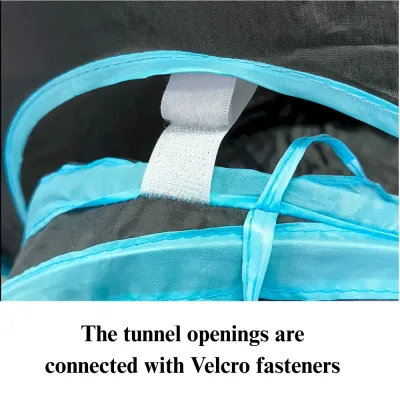 Cat Tunnel Toy Foldable Interactive Blue Black Combination Tube
