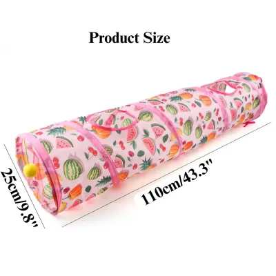 lightweight cat tunnel Cat Tunnel Toy Foldable Summer Fruit Long Straight Play Tube