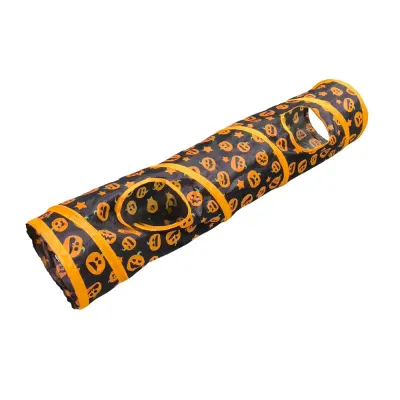 Halloween Pumpkin Cat Tunnel Toy Foldable Straight Play Tube