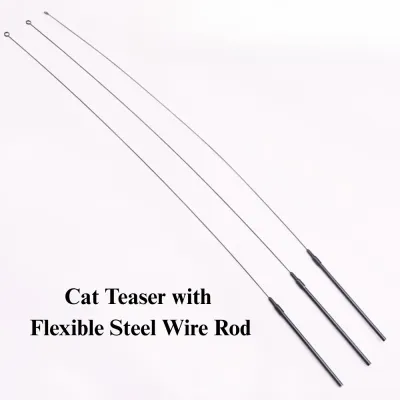 Cat Teaser Wand Toy with Spring Wire Handle Attachment