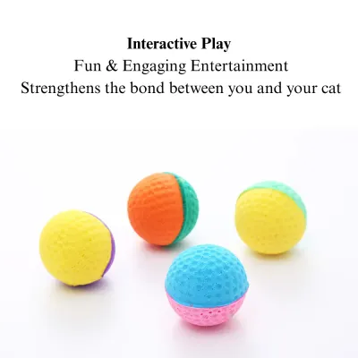 bouncy cat toy 35 Pack Latex Foam Cat Toy Ball Double Color Interactive Chase Self Play Toy