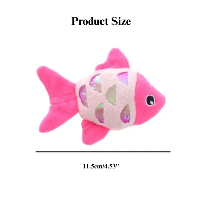 cat exercise toy fish Plush Fish Cat Toy with Catnip Interactive Self Play