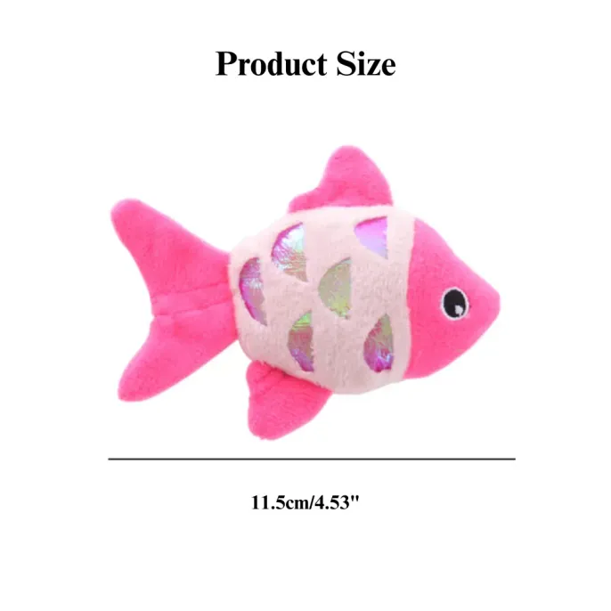 Plush Fish Cat Toy with Catnip Interactive Self Play