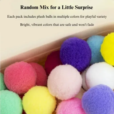 12 Pack Colorful Plush Mini Cat Balls Interactive Toys