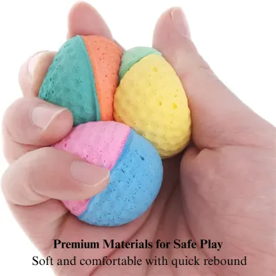 double color cat toy ball 35 Pack Latex Foam Cat Toy Ball Double Color Interactive Chase Self Play Toy