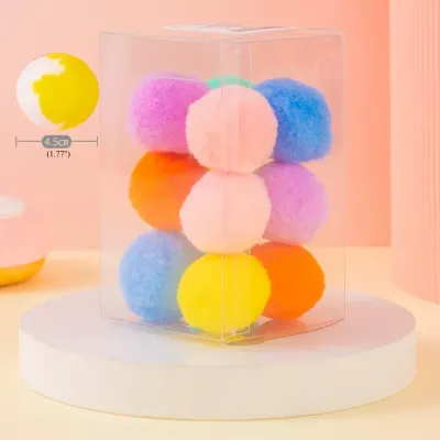 chasing cat toy 12 Pack Colorful Plush Elastic Cat Balls Interactive Toys