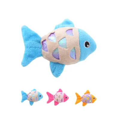 self play cat toy Plush Fish Cat Toy with Catnip Interactive Self Play