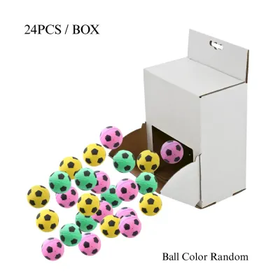 latex foam cat ball 24 Pack Latex Foam Cat Toy Ball Soccer Shape Interactive Chase Self Play Toy