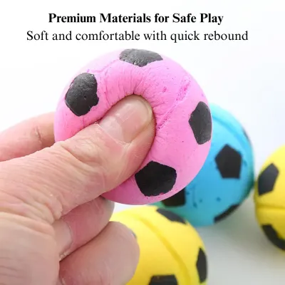 soccer cat toy ball 24 Pack Latex Foam Cat Toy Ball Soccer Shape Interactive Chase Self Play Toy