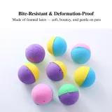 35 Pack Latex Foam Cat Toy Ball Double Color Interactive Chase Self Play Toy