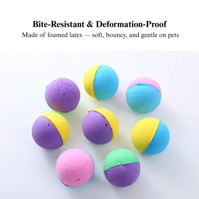 cat exercise toy 35 Pack Latex Foam Cat Toy Ball Double Color Interactive Chase Self Play Toy