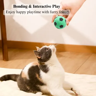 bouncy foam cat toy 24 Pack Latex Foam Cat Toy Ball Soccer Shape Interactive Chase Self Play Toy