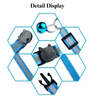 safety buckle cat collar Cat Collar Reflective Safety Buckle Bell Round Ear Design