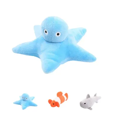 chew cat toy Interactive Plush Ocean Fish Cat Toy Self Play Chew Toy