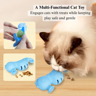 silicone cat toy Catnip Interactive Fish Toy Silicone Feeder Cat Chew Toy