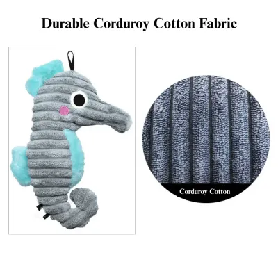 realistic animal toy Realistic Plush Corduroy Dog Toy Chew Squeaky Teething Toy