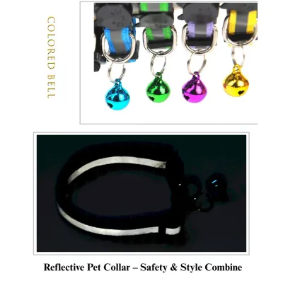 round ear cat collar Cat Collar Reflective Safety Buckle Bell Round Ear Design