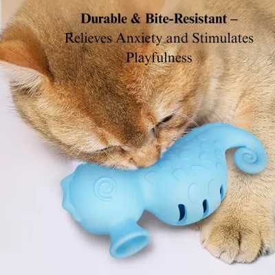 self play cat toy Catnip Interactive Fish Toy Silicone Feeder Cat Chew Toy
