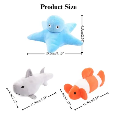 small cat toy Interactive Plush Ocean Fish Cat Toy Self Play Chew Toy