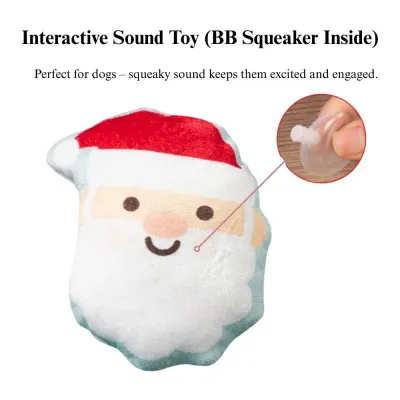 holiday plush squeaky toys 2 Pack Christmas Santa Claus Plush Pet Toy Set with BB Sound and Catnip
