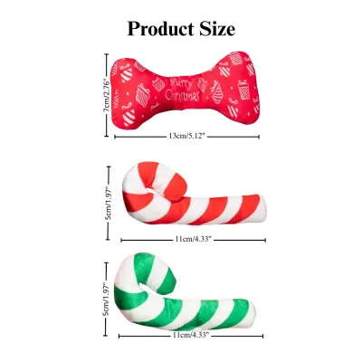 catnip holiday toy 3 Pack Christmas Pet Toy Set Festive Plush Chew Toy