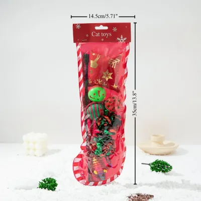 cat toy set Christmas Christmas Cat Toy Set Festive Cat Teaser Wand Interactive Play