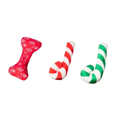 Christmas pet toy set 3 Pack Christmas Pet Toy Set Festive Plush Chew Toy