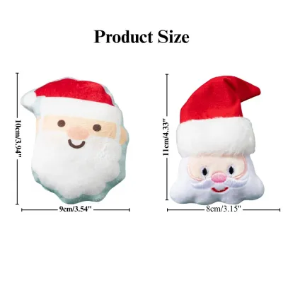 Christmas catnip toys 2 Pack Christmas Santa Claus Plush Pet Toy Set with BB Sound and Catnip