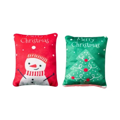 Christmas plush toy set 2 Pack Christmas Plush Pet Toys Snowman & Tree with BB Sound