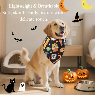 pet scarf seasonal Halloween Pet Bandana Triangle Bib Scarf for Cats & Dogs