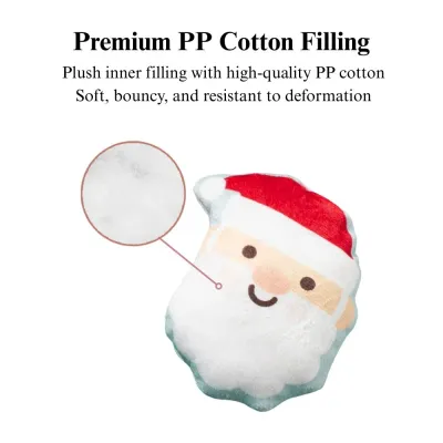 seasonal pet toy bundle 2 Pack Christmas Santa Claus Plush Pet Toy Set with BB Sound and Catnip