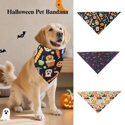 festive pet bandana Halloween Pet Bandana Triangle Bib Scarf for Cats & Dogs