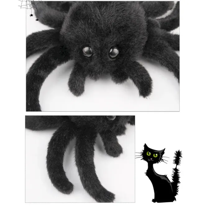Halloween Plush Spider Cat Toy Chew Bite Interactive Play