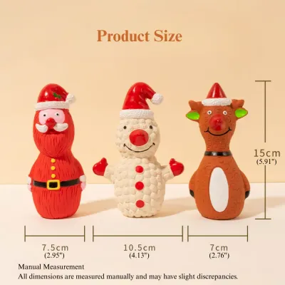 Santa Claus dog toy Christmas Latex Dog Toy Santa Reindeer Snowman Squeaky Play